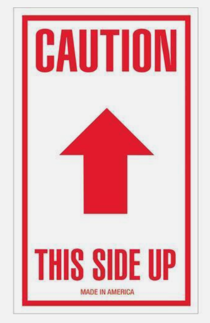 5 x 3 Caution This Side Up Label 500/Roll
