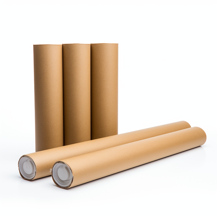 Kraft Mailing Tubes with End Caps -2 x 12''
